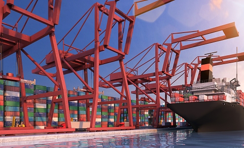 modern terminal container 3d model