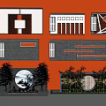 Scenic Wall Design Collection Featuring Circular Openings Brick Patterns Geometric Shapes And Greenery