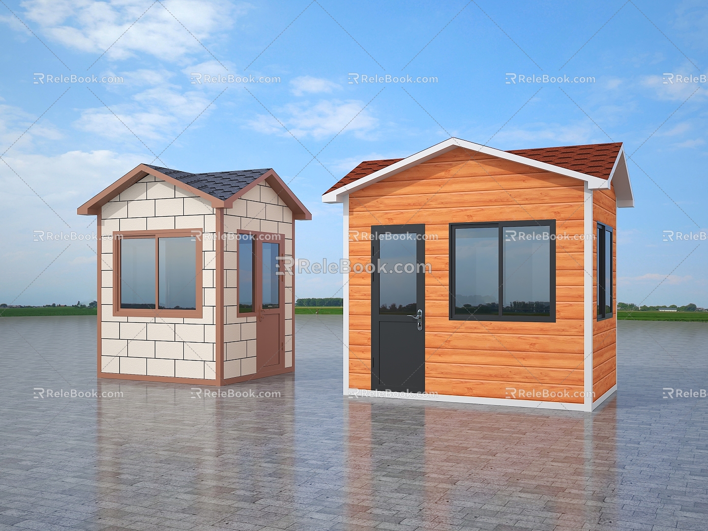 Guard Room Security Pavilion Toll Booth Small Booth 3d model