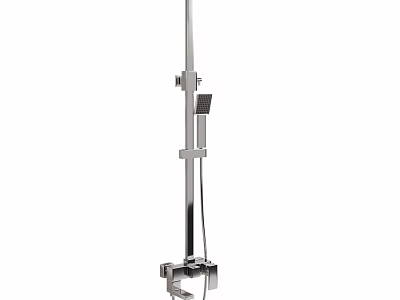 Modern Chrome Shower Faucet with Handheld Sprayer and Adjustable Stand 3d model