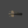 Modern Military Machine Gun with Sand Colored Body Tripod Stand and Ammunition Belt