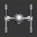 Detailed Scale Starfighter Spacecraft Model With Twin Wings And Central Body