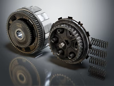 High Precision Hardware Tools Gear Components Featuring Metal Springs And Machined Parts 3d model