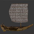 Traditional Wooden Sailboat Model As Classic Water Transportation With Fabric Sails