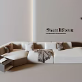 Modern corner sofa multi-person sofa combination sofa 3d model
