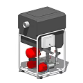 Industrial Equipment Featuring Metal Frame Gray Cabinet Red Pump And Pipes