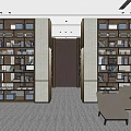 Modern Sales Office Interior Featuring Glass Roof Wooden Screens And Stone Flooring With Seating