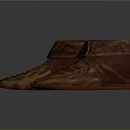 Handcrafted Brown Leather Ankle Boots With Stitched Design For Daily Use 3d model