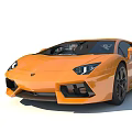 Modern Orange Lamborghini Luxury Sports Car With Sleek Design And Black Rims