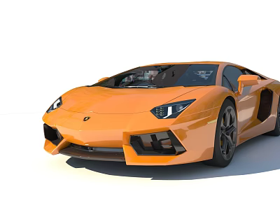 Modern Orange Lamborghini Luxury Sports Car With Sleek Design And Black Rims 3d model