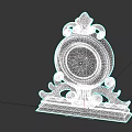 Mantel Clock In Gray With Ornate Design White Dial And Roman Numerals