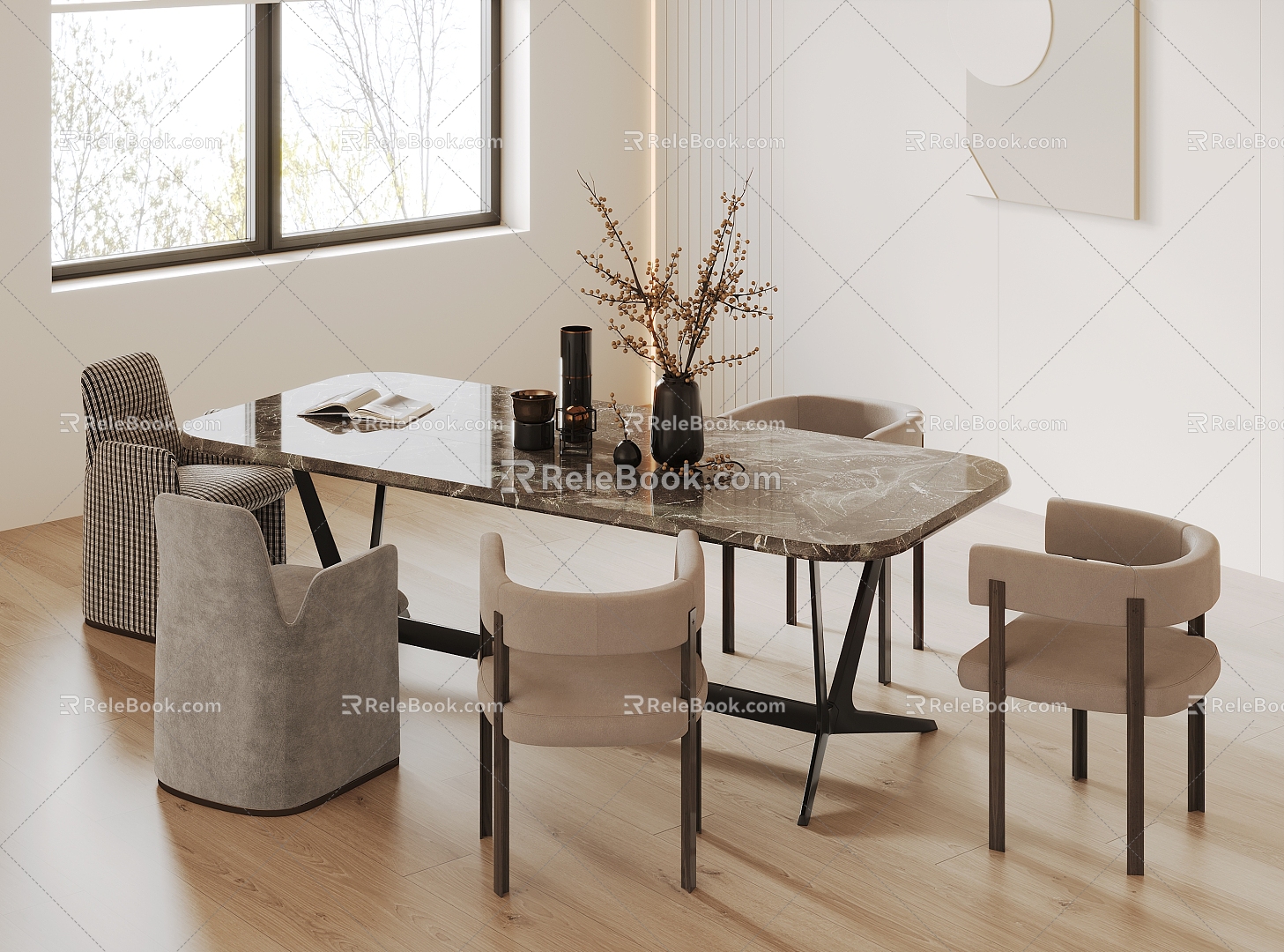 Minimalist table combination 3d model