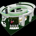 Kappa Brand Store Exhibition Booth With Curved Design Large Screen And Mannequins