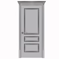 White Interior Door With Panel Design Simple Frame And Metal Doorknob 3d model
