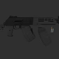 Highly Detailed Modern Tactical Rifle With Detachable Magazine And Ammunition Bullets