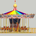 European-style carousel swivel 3d model