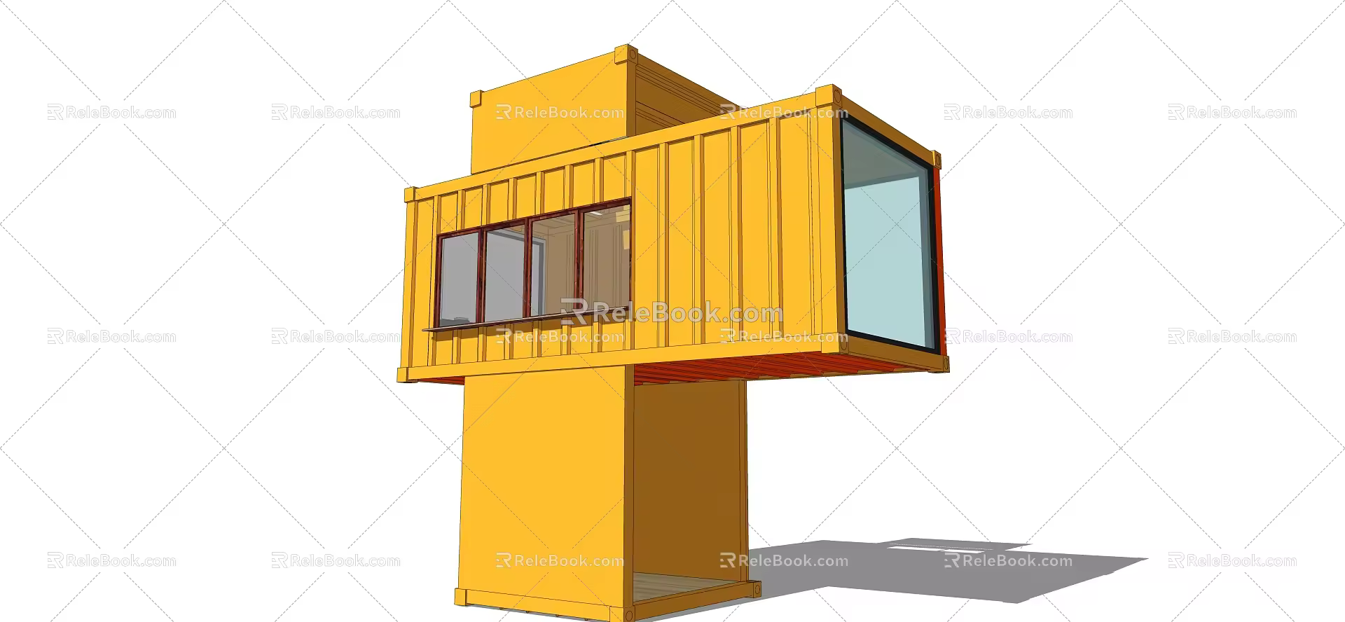 modern container building 3d model
