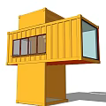 modern container building 3d model