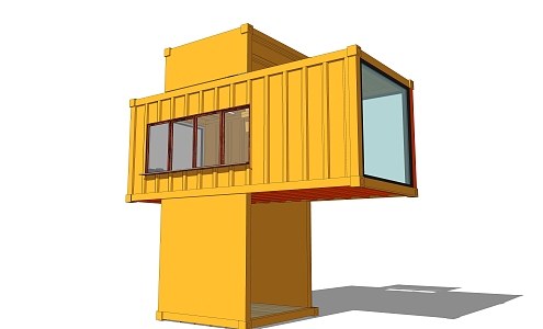 modern container building 3d model