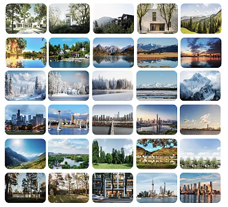 Modern Outdoor Scenery 3d model
