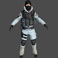 Woman In White Tactical Uniform With Black Protective Gear Gloves And Backpack