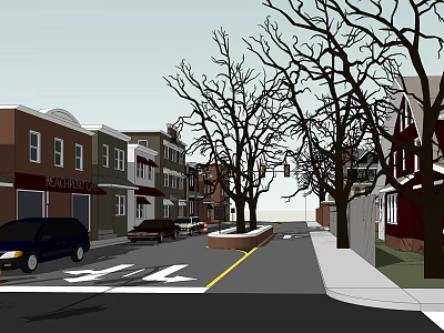 American single-family villa district villa planning 3d model