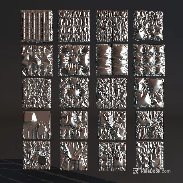 Soft Upholstered Panels Showcasing Various Textures And Decorative Patterns For Interior Design 3d model 