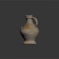 Handcrafted Ceramic Vase With Handle And Cream Yellow Textured Design