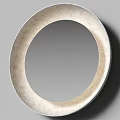 Round Decorative Mirror With Textured Frame On Wall 3d model