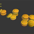 Shiny Stacked Gold Coins With Different Stacking Arrangements On Dark Background