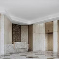 Hong Kong-style residential building first floor entrance hall 3d model