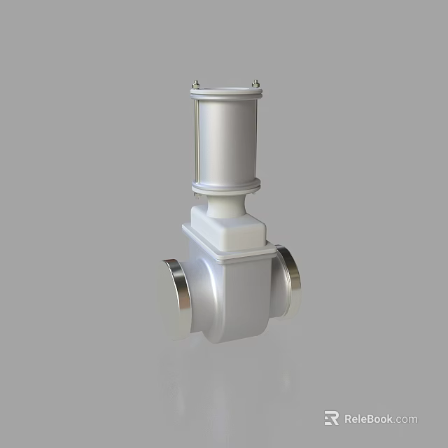 Stainless Steel Pipe Fitting With Three Way Connection And Cylindrical Top Design 3d model 