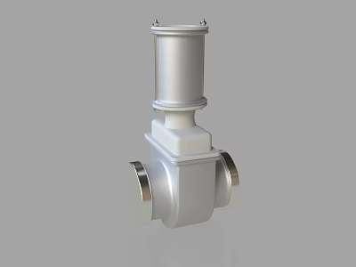 Stainless Steel Pipe Fitting With Three Way Connection And Cylindrical Top Design 3d model