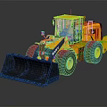 Yellow Heavy Duty Construction Loader With Front Bucket Cab And Large Tires