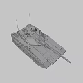 Modern Military Tank With Camouflage Paint Main Gun Barrel And Turret