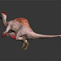 Pink Dinosaur With Red Crest And Wings In Standing Pose On Gray Background