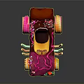 Colorful Cartoon Candy Race Car With Ice Cream Top Cookie Wheels And Sprinkles