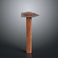 Sturdy Hammer With Metal Head And Wooden Handle On Gray Gradient Background