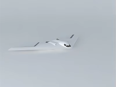 White Stealth Fighter Jet Model with Broad Wings and Streamlined Body on White Background 3d model
