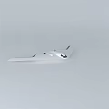 White Stealth Fighter Jet Model with Broad Wings and Streamlined Body on White Background
