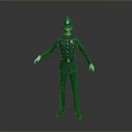 3D Police Officer Character Model in Dark Blue Uniform With Hat And Badge