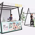 BAREBRICK Exhibition Booth With Promotion Drinks Brochures And People