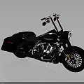 Black Cruiser Motorcycle With High Handlebars Leather Seat Chrome Engine And Black Wheels