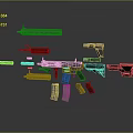 Modern Disassembled Rifle Weapon With Barrel Magazine And Components