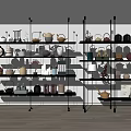 Ornaments Combination Bookshelf Bookcase Teapot 3d model