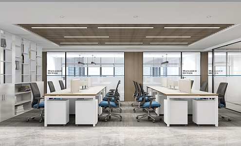 modern public office area open office area 3d model