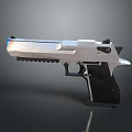 Sleek Silver Metal Pistol Weapon with Black Grip and Modern Tactical Design