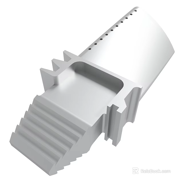 White Industrial Mechanical Component With Step Shapes And Small Holes 3d model 