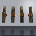 Modern Swing Door Hardware With Gold Decorative Rings And Blue Body Design