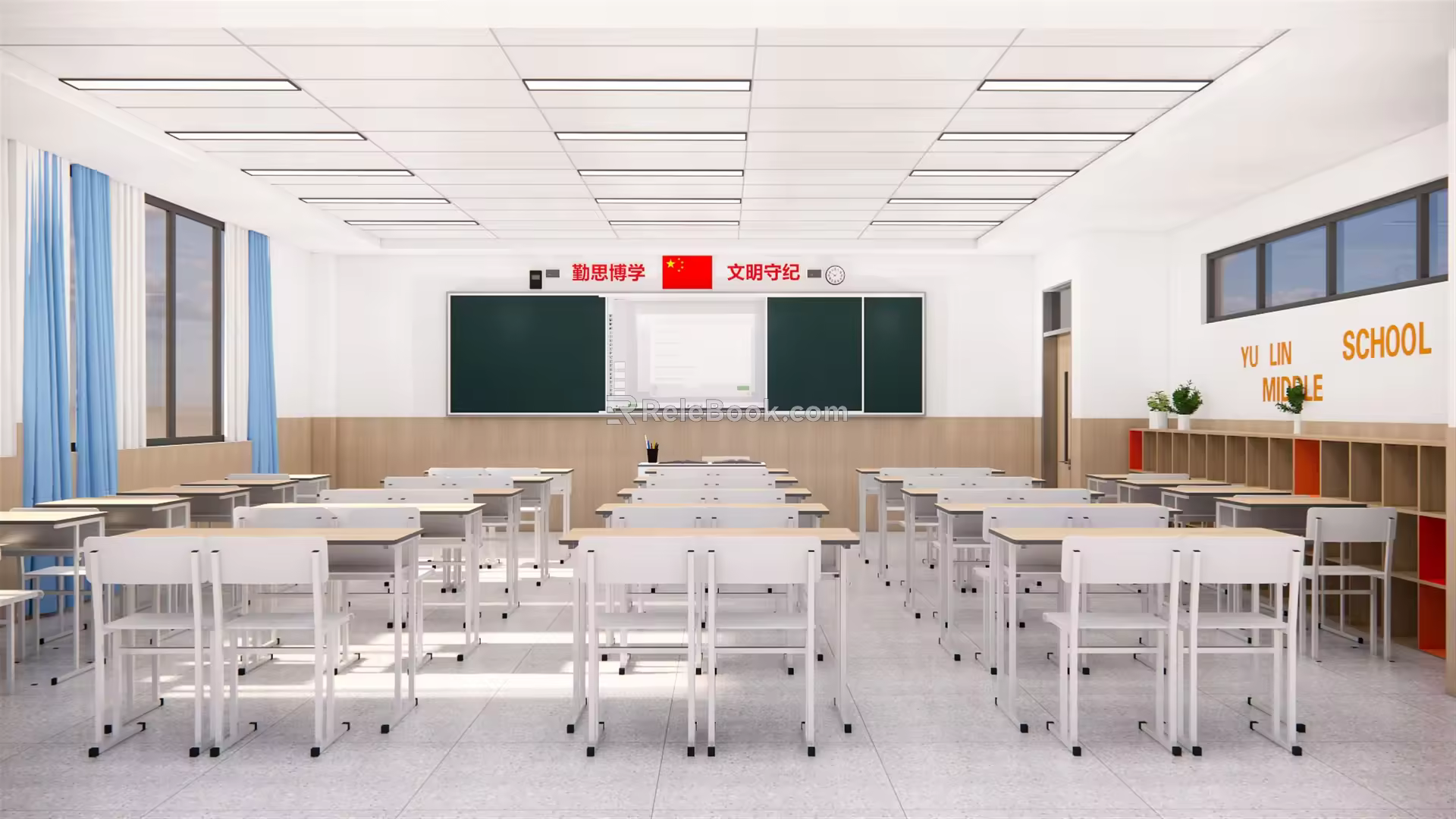 modern classroom 3d model